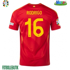 Spanien Rodri Hernandez #16 Hemmatröja EM 2024 Kortärmad